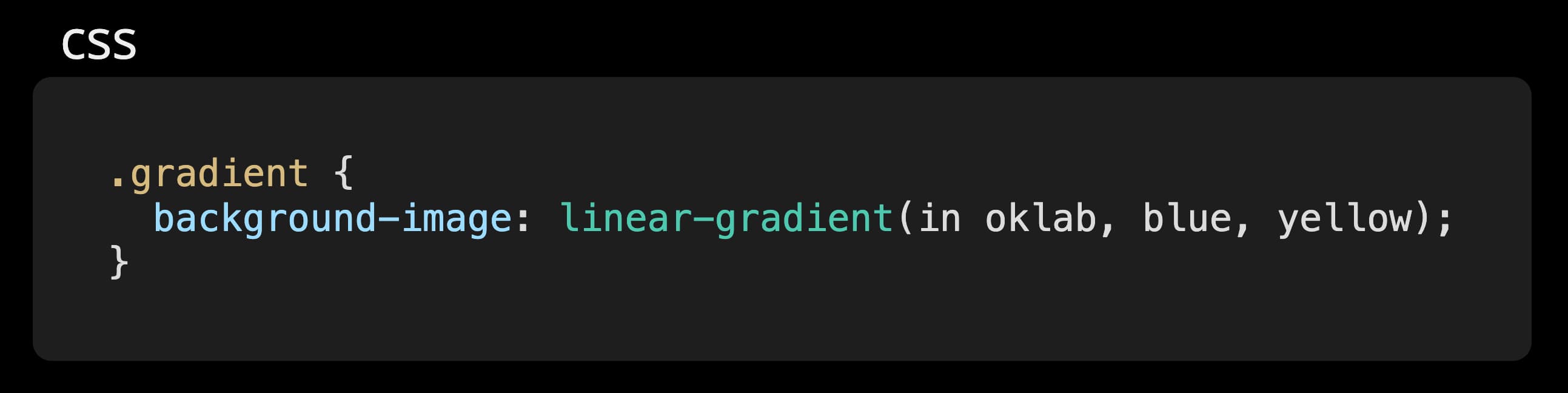 CSS code to choose the interpolation color space in linear gradients